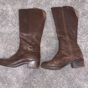 Brown leather UGG riding boots